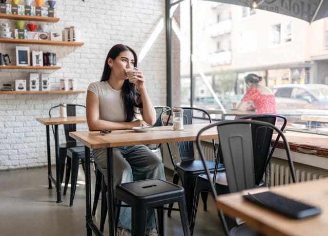Cafés are comfy, cheaper than a restaurant and better lit than a bar, with quiet corners to disappear into. (SHUTTERSTOCK) Cafés are comfy, cheaper than a restaurant and better lit than a bar, with quiet corners to disappear into. (SHUTTERSTOCK)