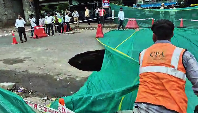 Officials plan a detailed survey of the entire MG Road sewer pipeline to identify a permanent solution after temporary repairs are completed. (ANI Video Grab)