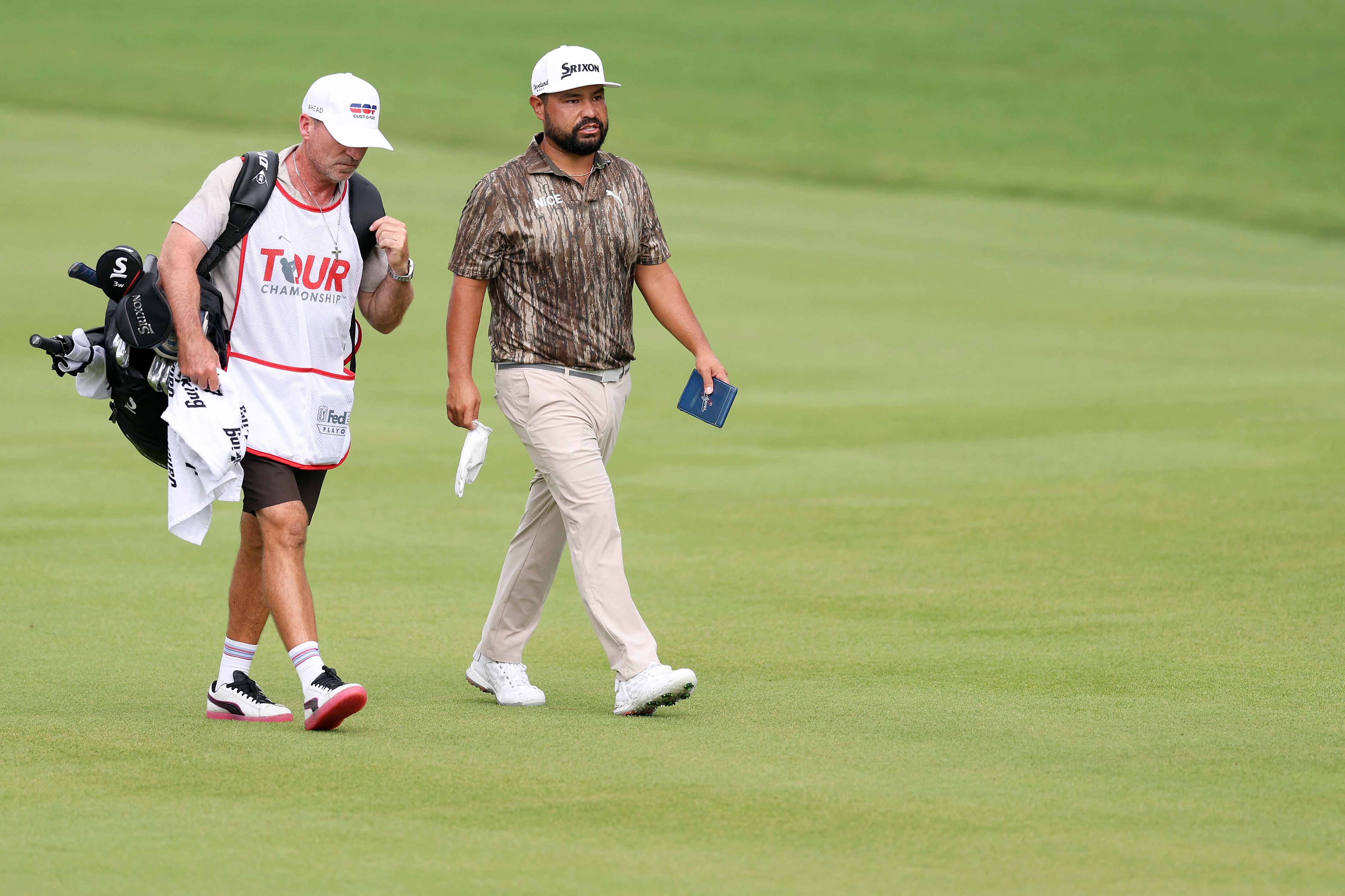 J.J. Spaun later suggested the problem may have stemmed from “a poor sleeping position.” (Getty Images via AFP) J.J. Spaun later suggested the problem may have stemmed from “a poor sleeping position.” (Getty Images via AFP)