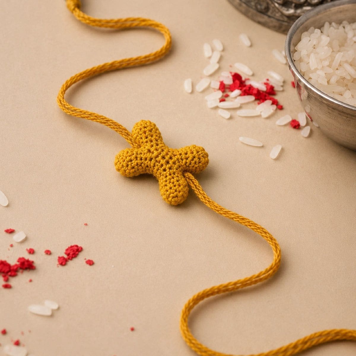 Bone Crochet Rakhi for doggos available at Tilting Heads | Price:  ₹349 (Photo: Tilting Heads/Website)