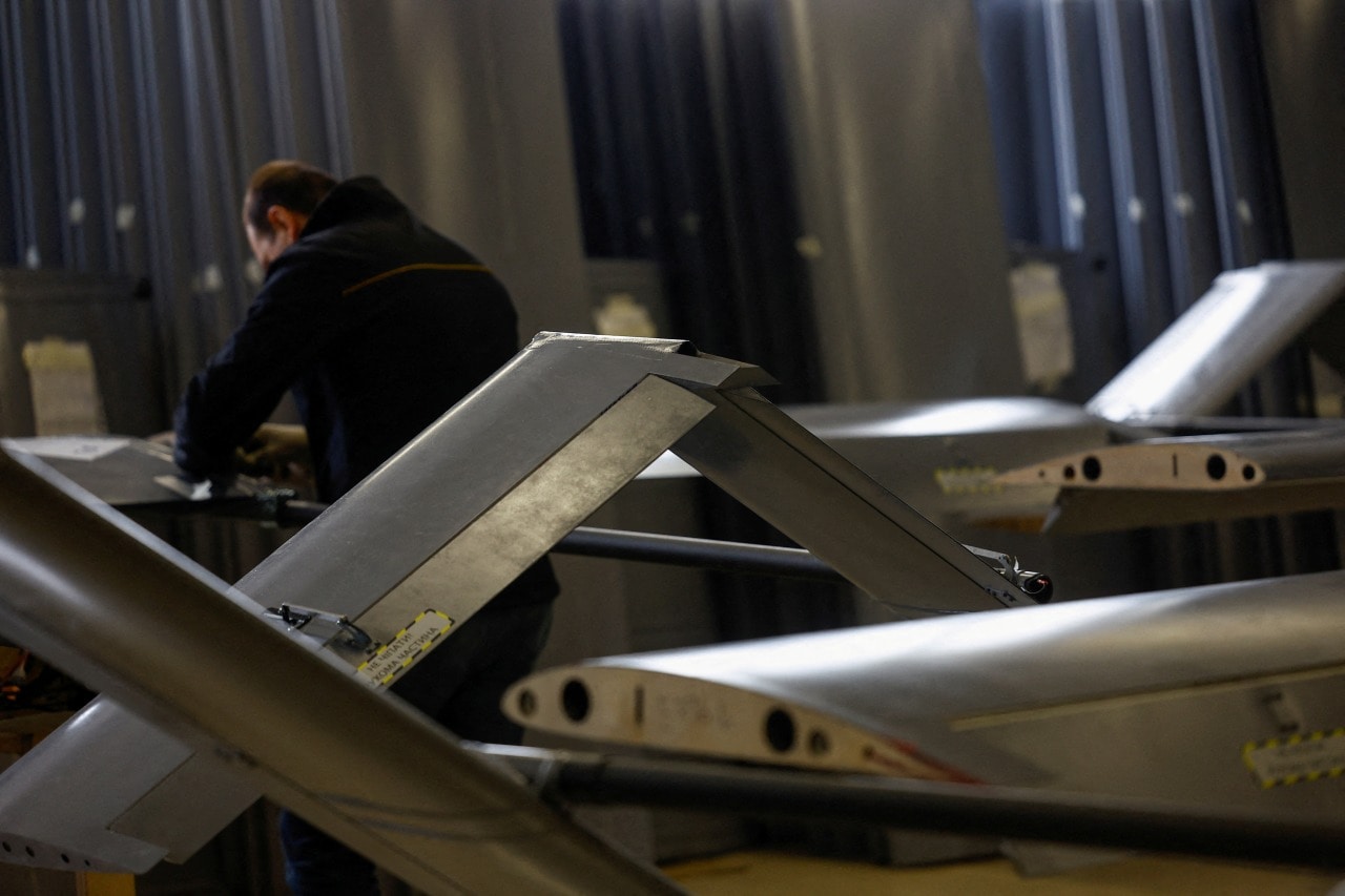 A drone-production facility in Ukraine.