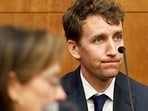 Patrick Clancy testifies for the prosecution against his ex-wife, Lindsay Clancy, at Plymouth Superior Court in Plymouth, Massachusetts((Greg Derr/The Patriot Ledger via AP, Pool)