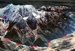 An HT infographic shows the exact spot where the glacier ruptured, setting off a torrential flood through the Himalayas in Nepal and Tibet on August 26, 2026. 