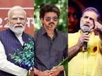 Tamil Nadu CM Vijay finds a place next to veterans, Prime Minister Narendra Modi and Congress leader Rahul Gandhi.(Agencies)