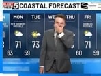 Meteorologist Patrick Osborn's live weather report turned chaotic as he couldn’t control his laughter.