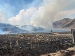 Destruction from the Brushy Canyon Fire caused smoke to be blown towards Logan, Utah.