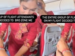 Cabin crew member ties Rakhi to passenger during flight.(Instagram/@sudhanshukaushik)