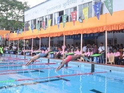তুফানগঞ্জে ষষ্ঠ রাজ্য ফিনসুইমিং চ্যাম্পিয়নশিপ শুরু হল।