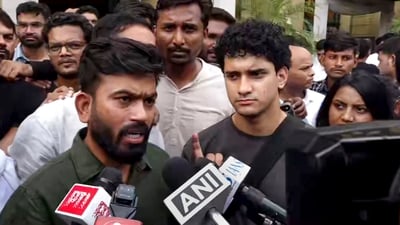 Cockroach Janta Party (CJP) founder Abhijeet Dipke and team members Saurav Das and Ratna Singh address the media in New Delhi. (PTI/File) Cockroach Janta Party (CJP) founder Abhijeet Dipke and team members Saurav Das and Ratna Singh address the media in New Delhi. (PTI/File)