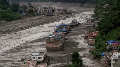 What was first logged as a magnitude 4.4 earthquake was reclassified as a magnitude 5.2 landslide. In other words, the tremor that officials in Kathmandu had first suspected of triggering the flood was the collapse itself. (REUTERS)