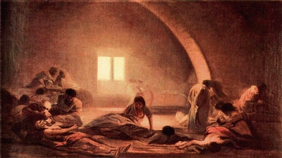 The Plague Hospital (1808-1810) by the Spanish artist Francisco Goya. One of the things that startled Bauer, she says, was how people, even in Ancient Rome, reacted with outrage to government strictures during epidemics. Doctors were attacked, and pandemic facilities accused of being slaughterhouses of the poor. (Wikimedia Commons) The Plague Hospital (1808-1810) by the Spanish artist Francisco Goya. One of the things that startled Bauer, she says, was how people, even in Ancient Rome, reacted with outrage to government strictures during epidemics. Doctors were attacked, and pandemic facilities accused of being slaughterhouses of the poor. (Wikimedia Commons)