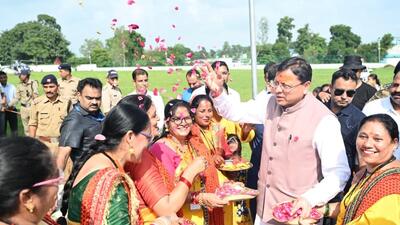 The announcements were made during a Raksha Bandhan programme at Chakarpur Stadium in Khatima, where women tied rakhi to Uttarakhand chief minister Pushkar Singh Dhami. The announcements were made during a Raksha Bandhan programme at Chakarpur Stadium in Khatima, where women tied rakhi to Uttarakhand chief minister Pushkar Singh Dhami.