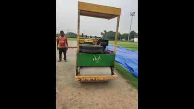 Pitch roller in the cricket training academy in IMT Manesar where an eight-year-old boy was killed after being crushed (HT Photo) Pitch roller in the cricket training academy in IMT Manesar where an eight-year-old boy was killed after being crushed (HT Photo)
