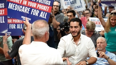 Abdul El-Sayed at a campaign rally last month in Ferndale, Mich. Abdul El-Sayed at a campaign rally last month in Ferndale, Mich.
