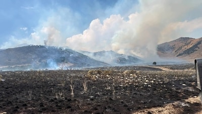Destruction from the Brushy Canyon Fire caused smoke to be blown towards Logan, Utah. (Facebook/Utah Fire Info) Destruction from the Brushy Canyon Fire caused smoke to be blown towards Logan, Utah. (Facebook/Utah Fire Info)