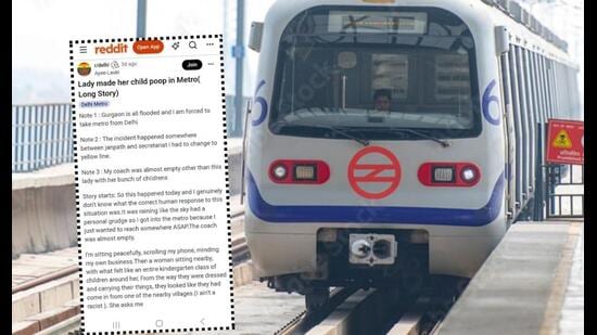 A recent Reddit post revealed an incident alleging how a woman allowed her child to relieve themselves inside Delhi Metro. (Photo: AdobeStock (For representational purposes only))