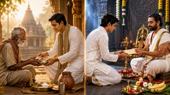 దానం, దక్షిణ ఒకటేనా? స్తోమతకు తగ్గట్టే దక్షిణ ఇవ్వాలా? శాస్త్రాలు ఏం చెబుతున్నాయి? (AI)