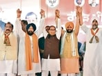 “During the 12-year tenure of the Modi government, approximately  <span class='webrupee'>₹</span>8.20 lakh crore had been released for the procurement of wheat and paddy from Punjab farmers at MSP.” (Sameer Sehgal/HT)