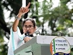 Trinamool Congress (TMC) chief Mamata Banerjee addresses a gathering during the Trinamool Congress Chhatra Parishad foundation day program at Cathedral Road, in Kolkata on Friday.