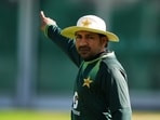 Pakistan's head coach Sarfaraz Ahmed during a nets session. Pakistan's head coach Sarfaraz Ahmed during a nets session.