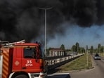 A Russian drone struck Kyiv on Saturday.