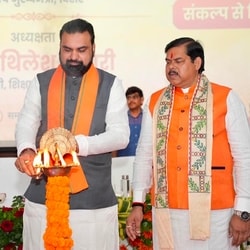 Bihar Chief Minister Samrat Choudhary with Education Minister Mithilesh Tiwari 