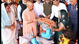 SP govt didn’t give even 500 gm ration to flood victims: CM Yogi in Ballia SP govt didn’t give even 500 gm ration to flood victims: CM Yogi in Ballia