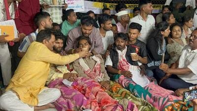 17-day indefinite hunger strike by tribal students at Manjari tribal hostel ended on Saturday after tribal development minister Ashok Uike met protesters and provided written assurances on their demands. (HT) 17-day indefinite hunger strike by tribal students at Manjari tribal hostel ended on Saturday after tribal development minister Ashok Uike met protesters and provided written assurances on their demands. (HT)