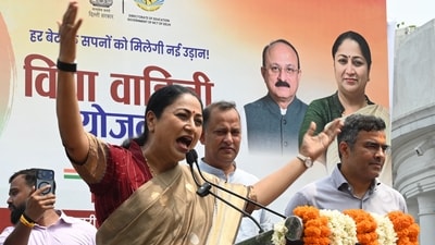 Delhi Chief Minister Rekha Gupta. Delhi government officials are reviewing Haryana’s Parivar Pehchan Patra model before introducing a proposed family identity system in the Capital (Sonu Mehta/Hindustan)