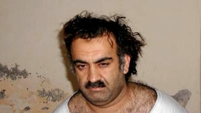 This handout photo obtained March 1, 2003, shows, Khalid Sheikh Mohammed, alleged organizer of the September 11, 2001, attacks, shortly after his capture. (AFP)