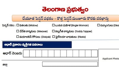 చేయూత పింఛన్ల దరఖాస్తు ఫారమ్ చేయూత పింఛన్ల దరఖాస్తు ఫారమ్