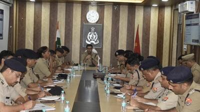 The meeting was attended by joint commissioners of police Aparna Kumar (crime) and Bablu Kumar (law and order), besides DCPs, additional DCPs and ACPs from all zones. (Sourced)