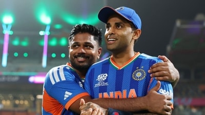 Suryakumar Yadav reveals Sanju Samson’s incredible reaction to being left out of India's XI in the T20 World Cup. (AFP) Suryakumar Yadav reveals Sanju Samson’s incredible reaction to being left out of India's XI in the T20 World Cup. (AFP)