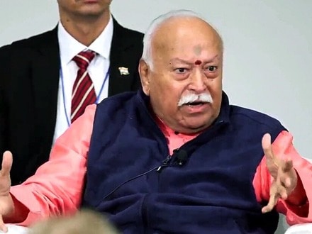 নিউ ইয়র্কে রাষ্ট্রীয় স্বয়ংসেবক সংঘের (আরএসএস) প্রধান মোহন ভাগবত। (ছবি সৌজন্যে এএনআই)