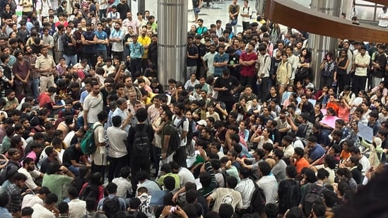 Students stage protest at IIT Delhi following the death of an MSc Physics student.