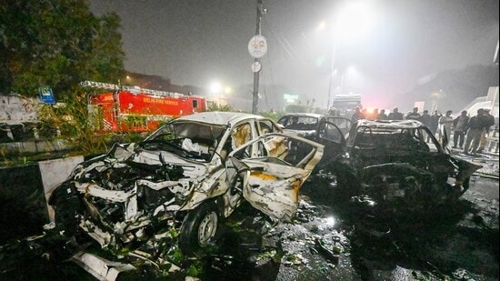 The explosion took place amidst a slow-moving traffic at the junction. (HT File Photo/Sanjeev Verma)