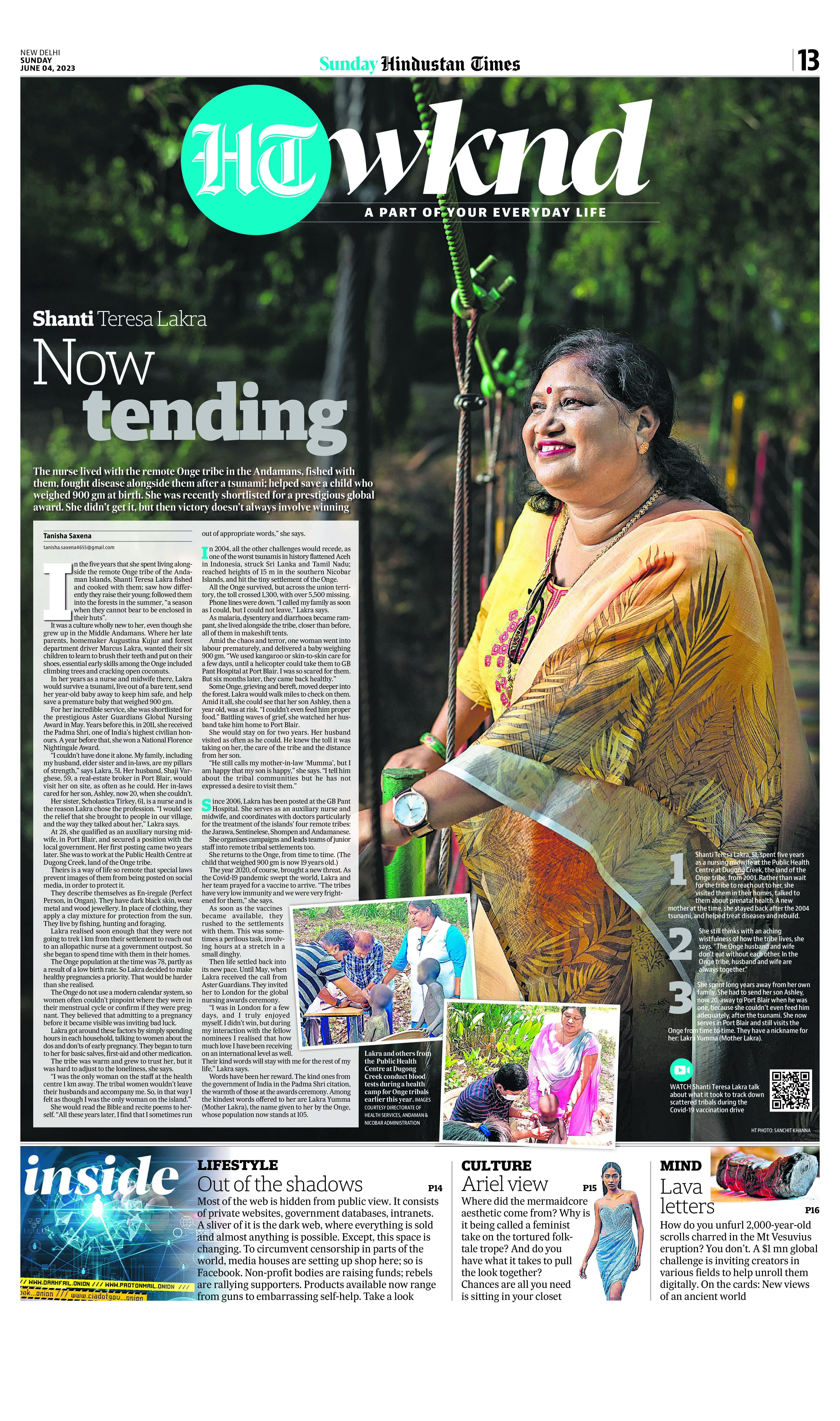'Shanti Teresa Lakra, the Andamanese nurse who never won an award' by Tanisha Saxena (HT) 'Shanti Teresa Lakra, the Andamanese nurse who never won an award' by Tanisha Saxena (HT)