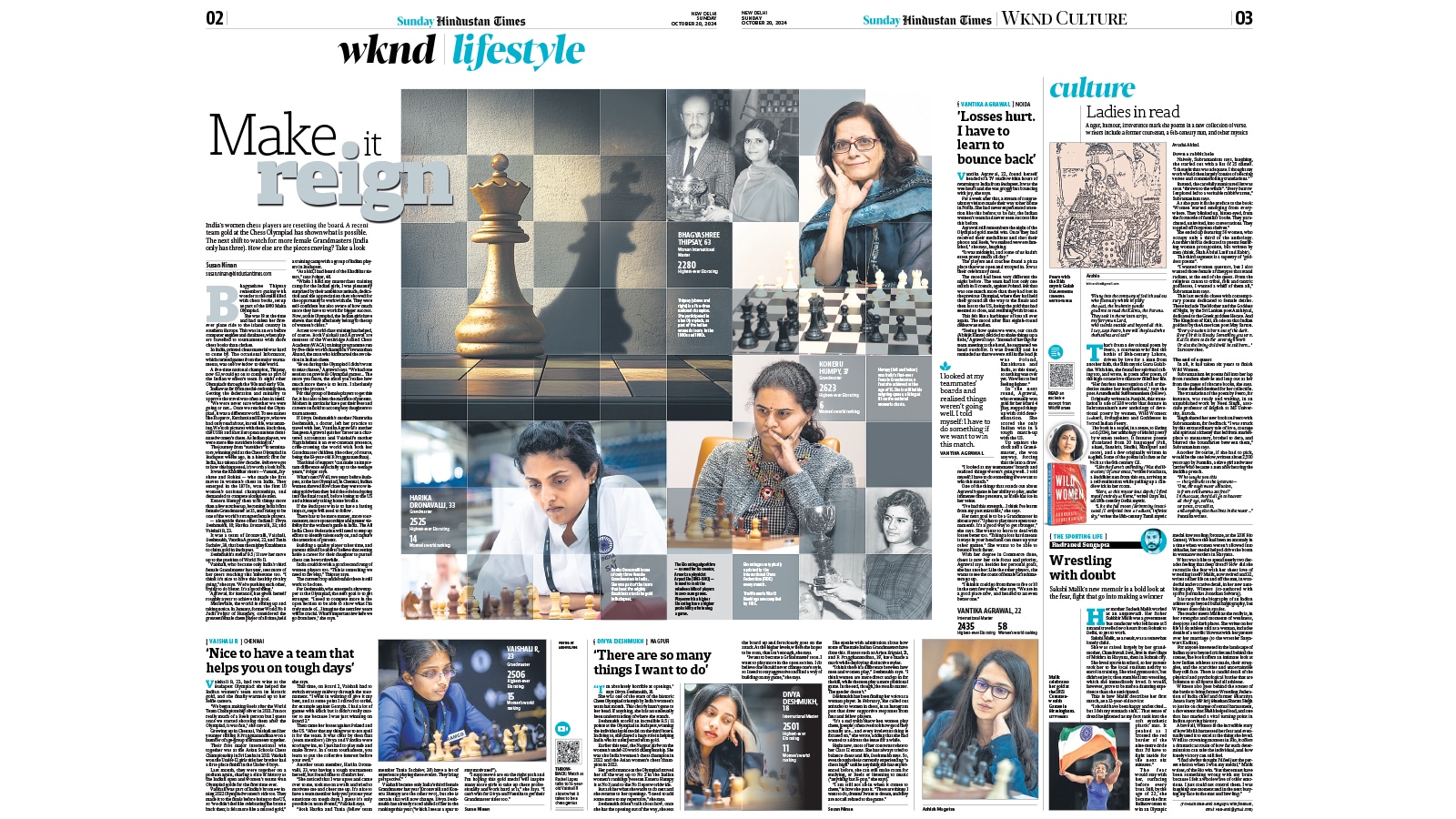 Make it reign: Women in chess by Susan Ninan (HT)