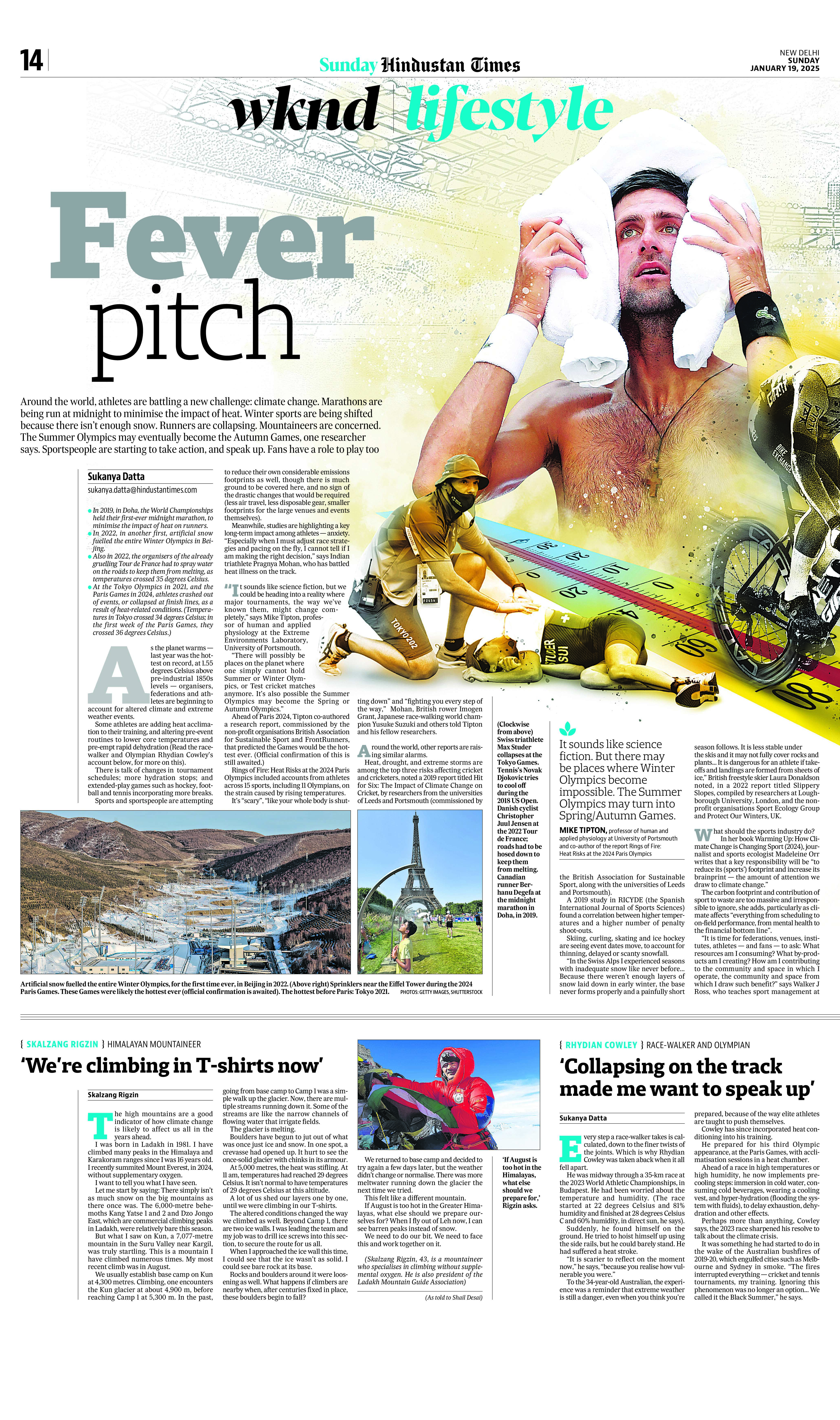 'Fever pitch: How the climate crisis is changing the world of sport' by Sukanya Datta (HT) 'Fever pitch: How the climate crisis is changing the world of sport' by Sukanya Datta (HT)