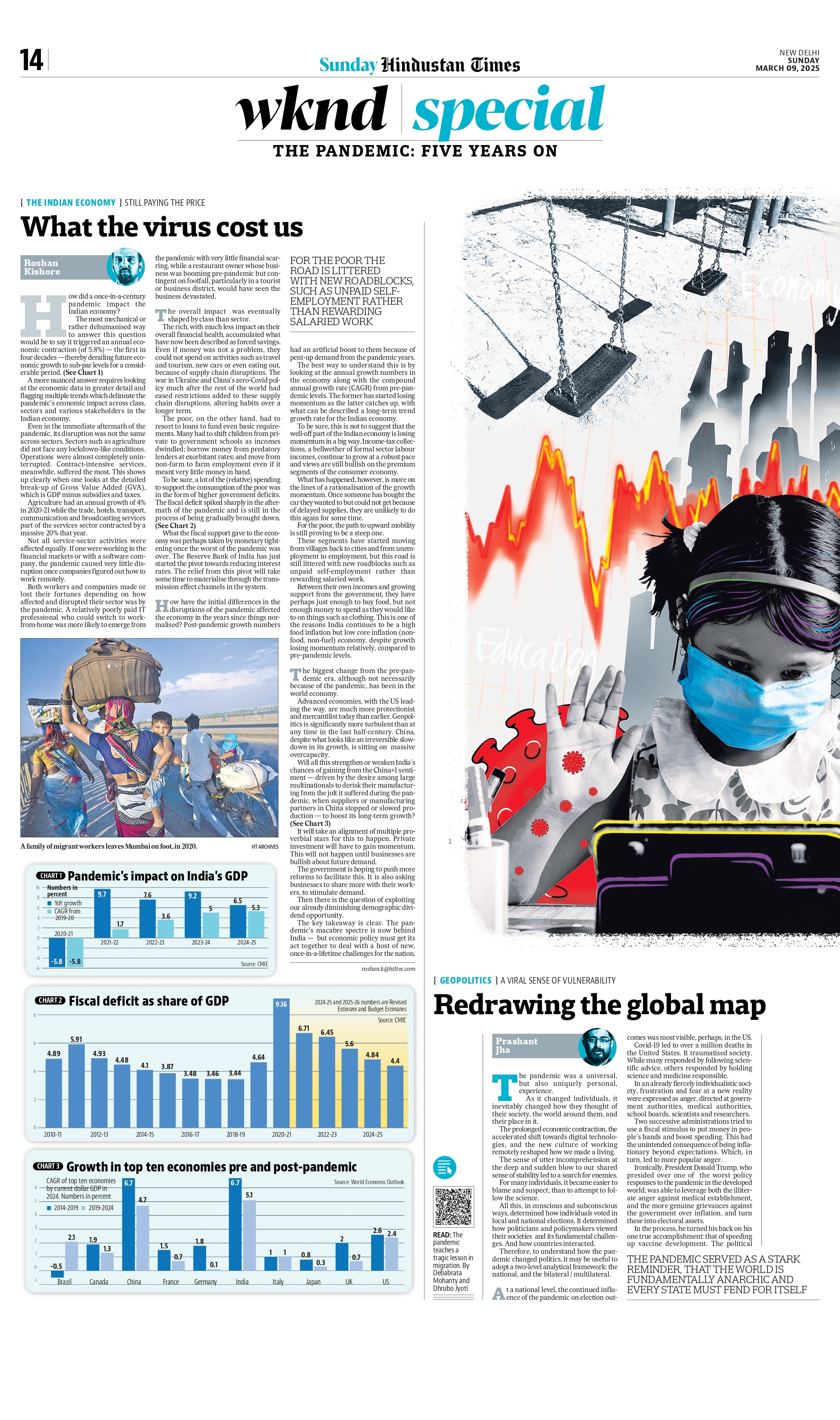 'What the virus cost us' by Roshan Kishore (HT) 'What the virus cost us' by Roshan Kishore (HT)