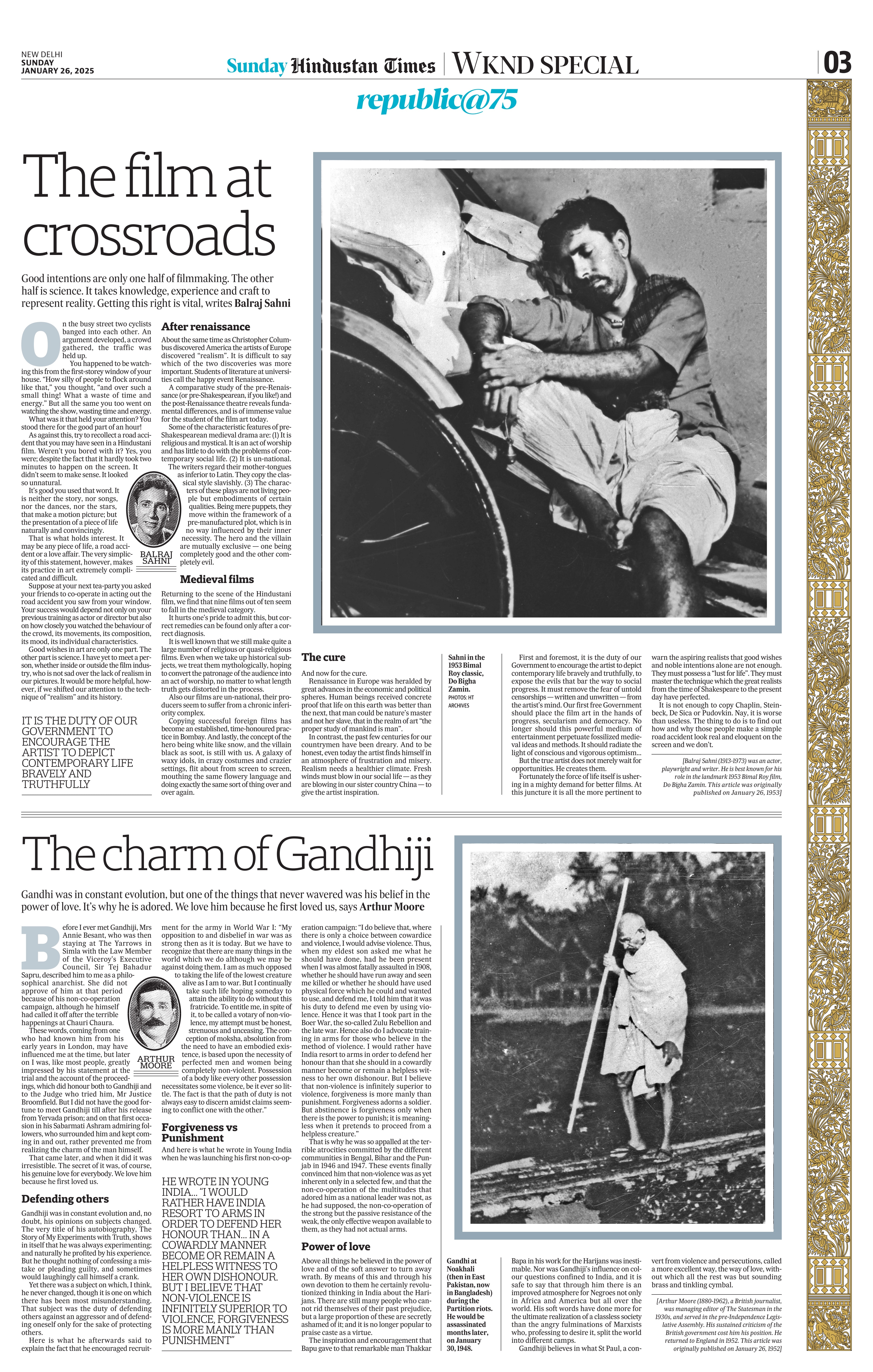 'The film at crossroads' by Balraj Sahni (HT) 'The film at crossroads' by Balraj Sahni (HT)