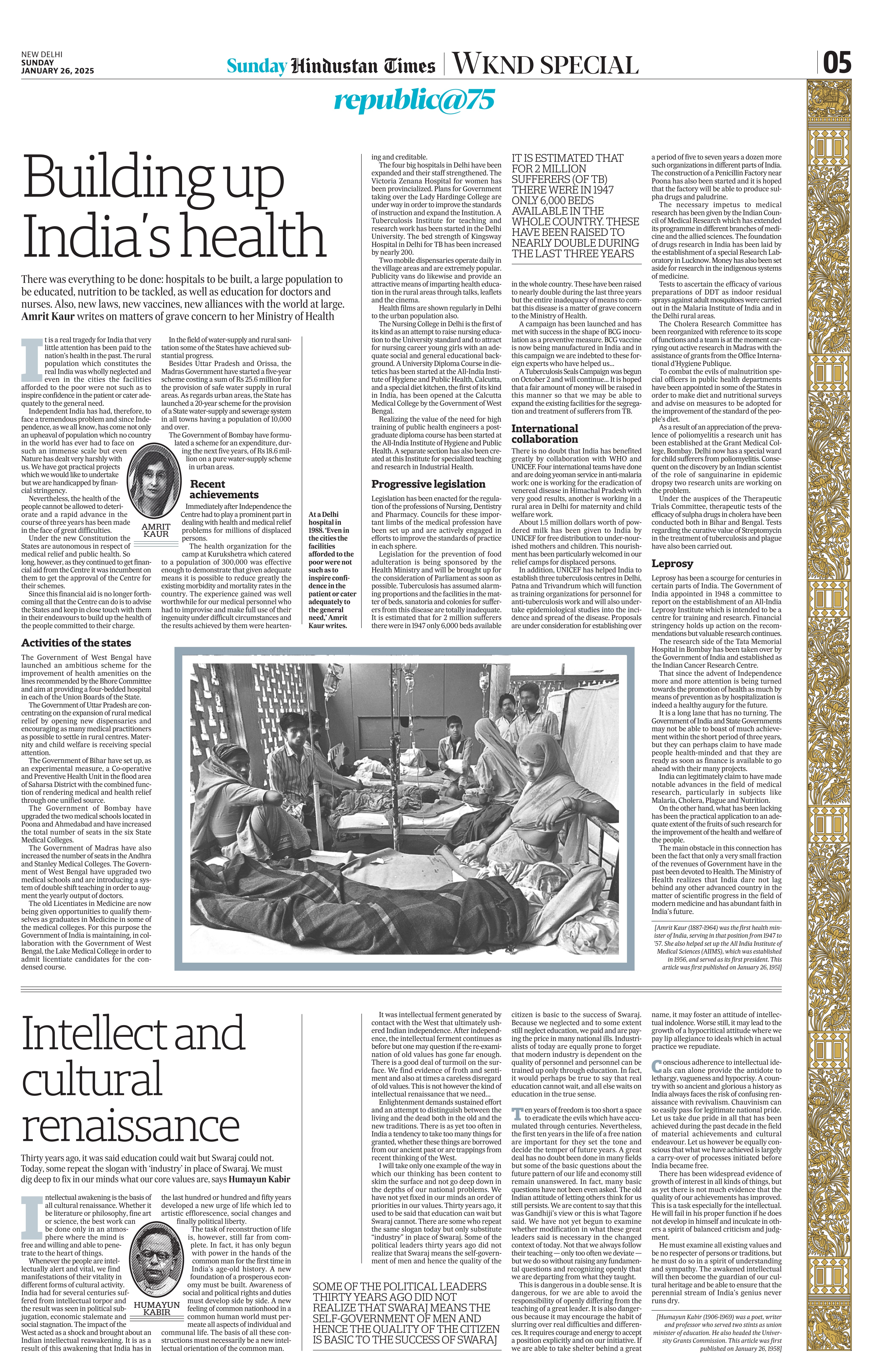 'Building up India's health' by Amrit Kaur 'Building up India's health' by Amrit Kaur