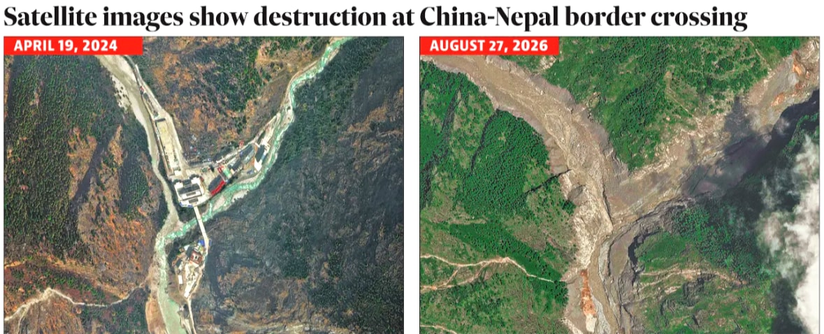 A combination of handout satellite images released by Vantor on Thursday. (AFP)