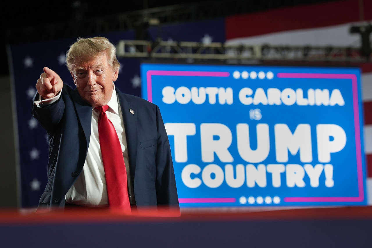 Trump at a campaign rally for Sen. Darline Graham last week in Myrtle Beach, S.C.