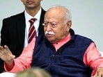 RSS chief Mohan Bhagwat addresses the 'One World One Humanity' event in New York.