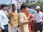Additional municipal commissioner (special) Omprakash Divate during a spot visit. (HT Photo)