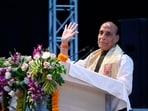 Defence minister Rajnath Singh addresses the 11th convocation of Babasaheb Bhimrao Ambedkar University in Lucknow