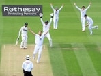 England's Ollie Robinson appeals successfully against Pakistan's Azan Awais on Sunday. (Action Images via Reuters)