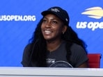 Coco Gauff of the United States speaks during Media Day ahead of the US Open at USTA Billie Jean King National Tennis Center on August 28, 2026(Getty Images via AFP)