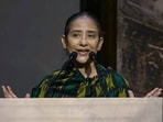 Manisha Koirala spoke during In Solidarity with Nepal event, in Kathmandu. (Pic: PTI)(@sadhguru)